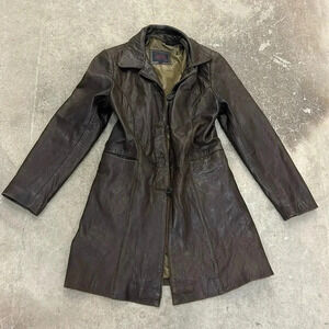 Vintage  oscar leopold lambskin leather coat
